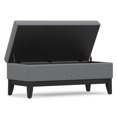 thumbnail image 4 of Oregon 42"W Rectangle Storage Ottoman Bench with Tray in Stone Gray Faux Leather, 4 of 14