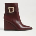 thumbnail image 2 of Sam Edelman Women's Weslie Buckle Wedge Boot Burgundy Leather 11M, 2 of 7