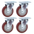 thumbnail image 5 of 4 ruedas pesadas con placa de rotación de 360°, rueda universal de PU para carrito de compras de muebles, capacidad de carga única de 4 pulgadas y 242 libras, 5 of 5