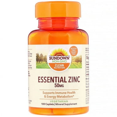 Sundown Clean Nutrition Essential Zinc 50 mg Vegetarian Caplets, 100 Ea