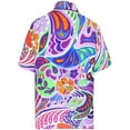 thumbnail image 2 of HAPPY BAY Men's Funky Beach Button Down Casual Shirts XS Violet-W202 Summer Vacation Holiday, 2 of 6