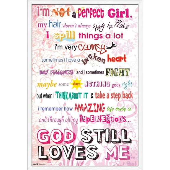I'm Not Perfect Wall Poster, 22.375" x 34", Framed