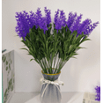 thumbnail image 1 of Xiao Hua 24 flores artificiales de lavanda, flores falsas, flores artificiales para decoración de bodas, color morado, 1 of 5