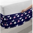 thumbnail image 2 of Cartoon Bed Skirt, I Like Babies Hello Calligraphic Layout of Clouds Unicorns and Party Flags, Elastic Bedskirt Dust Ruffle Wrap Around for Bedding Decor, 4 Sizes, Indigo Multicolor, by Ambesonne, 2 of 2
