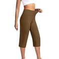 thumbnail image 4 of YanHoo Yoga Capris for Women Elastic Waist Pull On Stretchy Capri Pants Casual Comfy Cropped Trousers with Pockets, 4 of 8