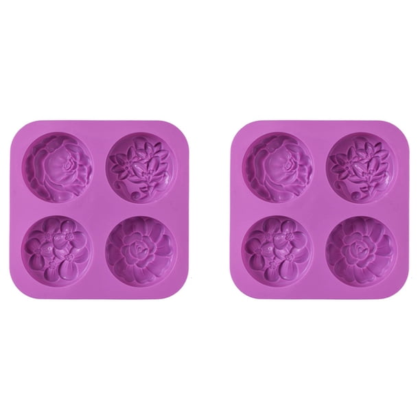 Moldes de Silicona para Jabón de Flores, Molde de Jabón Casero, Muffin, Pudín, Gelatina, Y Tarta de Queso (2 Pieza)
