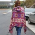 thumbnail image 4 of Capa con capucha Irfora Vintage mujer otoño Hoode Cape geométrica hebilla borla cálido bohemio capa informal Poncho Irfora Capa con capucha, 4 of 5