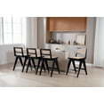 thumbnail image 3 of Dayalane 26" Rattan Counter Height Bar Stools Set of 2, French Bar Stools with Cane Back, Wooden Farmhouse Kitchen Chairs Counter Stools with Footrest for Kitchen Island Bistro Bar, Beige, 3 of 8