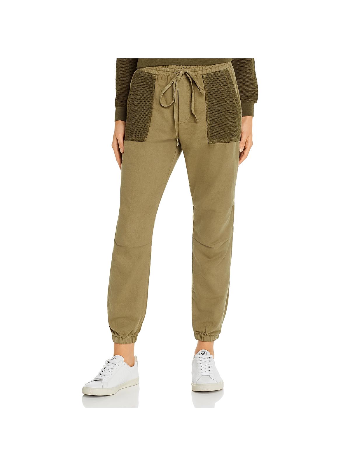 Monrow Womens Mesh Ankle Jogger Pants 