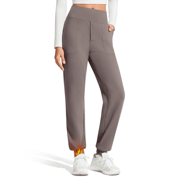 G4Free Barefeel Fleece Lined Pants Women High Waist Sweatpants with Pockets Warm Pants for Casual Work Workout