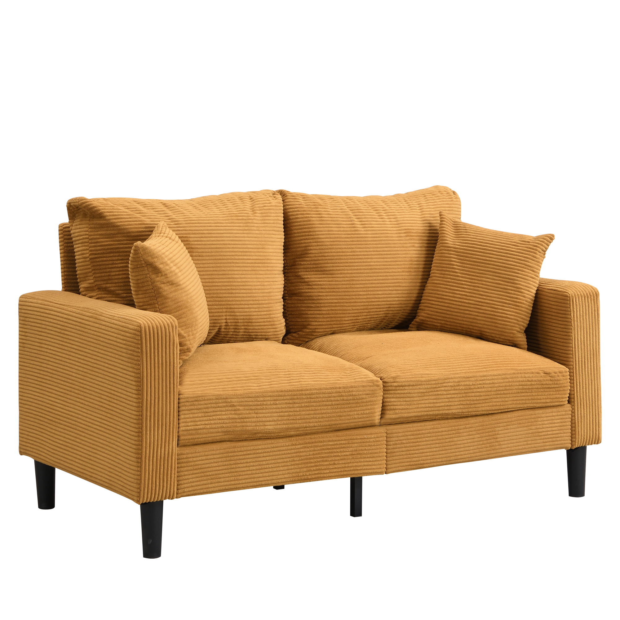 Jopath 57 Inch High Resilience Loveseat Sofa With Wooden Frame, Two-Seater Comfortable Sofa For Small Spaces, Modern Upholstered Design For Apartments And Living Rooms Light Gray