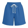 thumbnail image 7 of Yievot Women's Casual Shorts 7 Inch Inseam Drawstring Elastic Waist Relaxed Fit Summer Beach Vacation Shorts, 7 of 7
