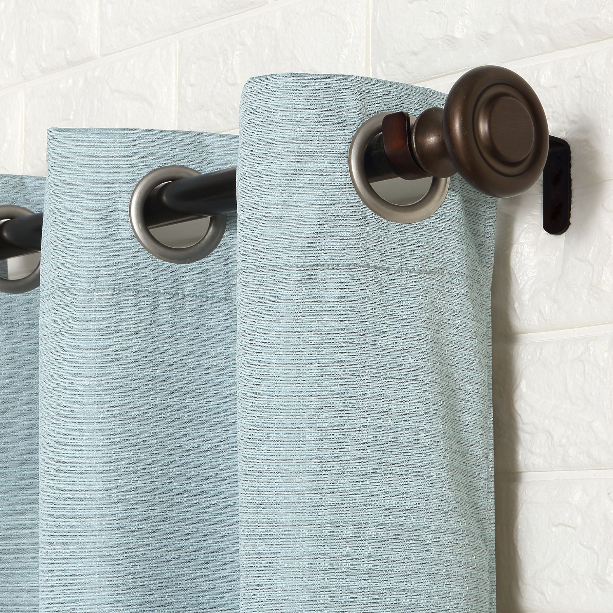 Sun Zero Arlo 2-Piece Textured Thermal Insulated Room Darkening Grommet Curtain Panel Pair, Aqua, 40"W x 84"L