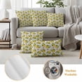 thumbnail image 6 of Lemon Outdoor Waterproof Pillow Covers, Vintage Yellow Summer Fruit Leaf Flower Decorative Square Throw Pillowcase Sofa Cushion Sham for Patio/Couch/Chair, 16"x16" 2 Pack, 6 of 8