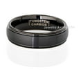 thumbnail image 4 of Dome Tungsten Ring - 6mm Brushed Black Ion Plated Comfort Fit Tungsten Carbide Anniversary Band, 4 of 5