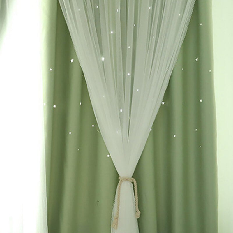 Details about   Blackout Double-layer Curtains Starry Curtain Curtains Kid Bedroom Decor 