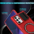 thumbnail image 3 of Phone Case for Samsung Galaxy Note 20 Ultra with Sliding Camera Cover, Hand Grip Anti Slip Design Kickstand Ring Holder Hybrid Magnetic Wireless Charging Phone Cover for Note 20 Ultra - Red, 3 of 10