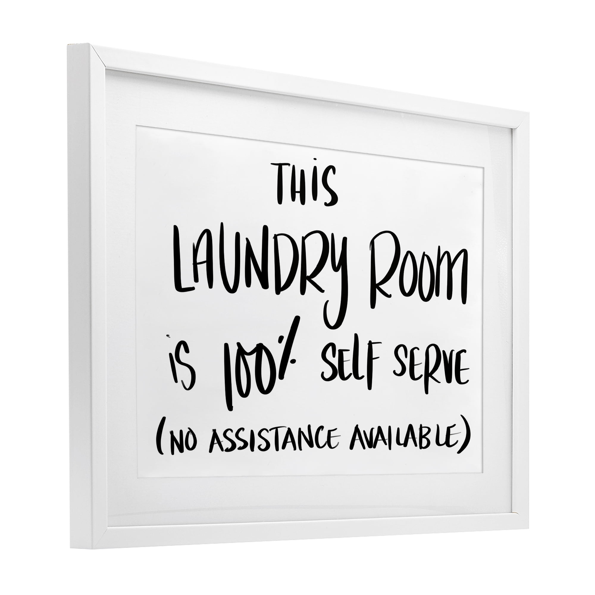 Stupell Industries Self Serve Laundry No Assistance White Framed Print Under Glass, design by SD Graphics Studio