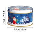 thumbnail image 3 of Honeeladyy Christmas Tin Gift Box Santa Tinplate Candy Cookie Box Round Candy Storage Containers with Lids for Holiday Xmas Supplies, 3 of 6