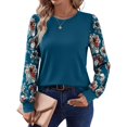 thumbnail image 6 of Long Sleeve Shirts for Women Fall Fashion Tops Crew Neck Lightweight Casual Pullover Fall Layering Top 2XL, 6 of 6