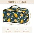 thumbnail image 4 of FORMRS Makeup Bag Travel Cosmetic Organizer for Women Fold Flat Zipper Pouch with Handle, Green Lemons, 4 of 8