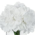 thumbnail image 2 of Enova Home  Artificial Silk Dahlias Fake Flowers Arrangement in Clear Glass Vase with Faux Water for Home Office Decoration White, 2 of 3