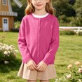 thumbnail image 4 of yillto Girls Cardigan Sweater Button down Knit Long Sleeve Cute Uniform Cardigans Crewneck Fall Clothes, 4 of 6