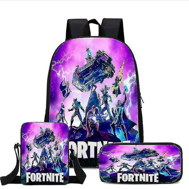 Fortnite Fortnite Backpack Large Capacity Three-piece Set Peripheral Backpack Student School Bag