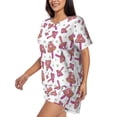 thumbnail image 2 of Balery Purple Mushroom Pattern Womens Pajama Sets 2 Piece Soft Short Sleeve Top and Shorts Sleepwear Round Neck Pjs Lounge Set with Pockets-X-Large, 2 of 7