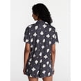thumbnail image 3 of Way To Celebrate Women's Halloween Notched Top and Shorts Pajama Set, 2-Piece, Gray Lead, Size M, 3 of 5