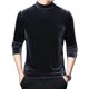 thumbnail image 2 of Mens Velvet Half Turtleneck Pullover Long Sleeve Jumper Blouse Tops Slim T-Shirt, 2 of 8
