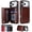 Brown, variant on Kryonix for iPhone 17 Pro Max Wallet Case with Card Holder, PU Leather Kickstand Card Slots Case, Double Magnetic Clasp and Durable Shockproof Cover
