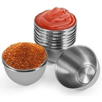 Bexikou 10Pcs Mini Sauce Cups,Stainless Steel Sauce Dishes, Sauce Dipping Bowl, Condiment Sauce Cups Seasoning Dishes Dip Bowls Serving Dishes Sushi Soy Dishes for Home Party