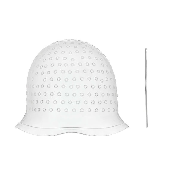Silicone Highlighting Cap - Salon Hair Coloring Dye Cap, Reusable Soft Silicone with Needle Hook, Standard Size 8.26 x 12.2 in, Flexible, Foldable, Easy to Clean, Protects Scálp & Hair, Home & Profe