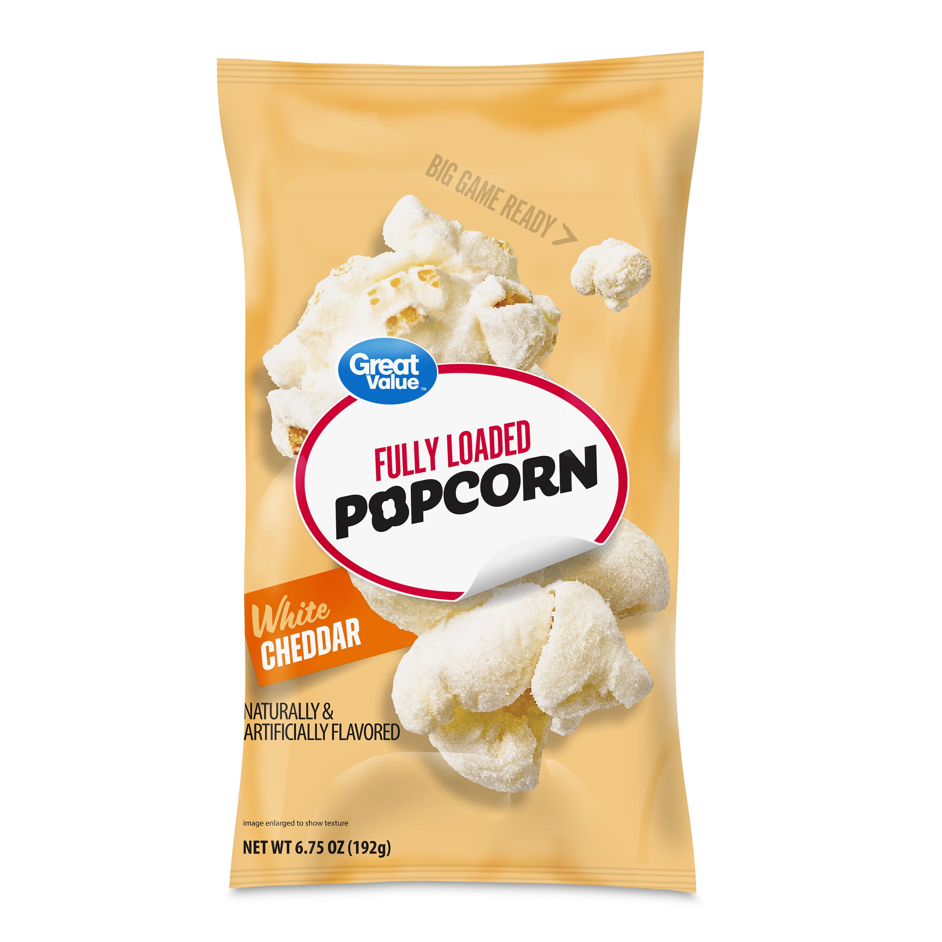 Great Value White Cheddar Fully Loaded Popcorn, 6.75 oz