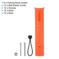 thumbnail image 4 of Uxcell Wall Mount Nylon Fishing Rod Holder Bracket 6 Pack with 12 Ball Elastic Cords, Orange, 4 of 6