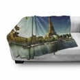 thumbnail image 2 of Eiffel Tower Soft Flannel Fleece Blanket, Seine in Paris with Eiffel Tower Autumn Leaves Riverside Scenery, Cozy Plush for Indoor and Outdoor Use, 50" x 70", Earth Yellow Green Blue, by Ambesonne, 2 of 5