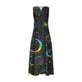 thumbnail image 4 of SMihono Robe Maxi Bohème d'Été pour Femmes Grande Taille Mode d'Été pour Femmes Imprimée à Col en V Sans Manches à Enfiler avec Poches Robe de Plage Évasée Robe Soleil, 4 of 5