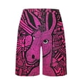 thumbnail image 4 of BVnarty Men's Summer Jungle Animal Printed Swim Trunks, Casual Resort Wear, Elastic Waist Drawstring Quick Dry Outdoor Beach Shorts Hot Pink M, 4 of 6