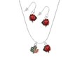 thumbnail image 2 of Delight Jewelry Silvertone Small Enamel Fall Leaf Red Lucky Ladybug Necklace and Dangle Earrings Set, 2 of 6