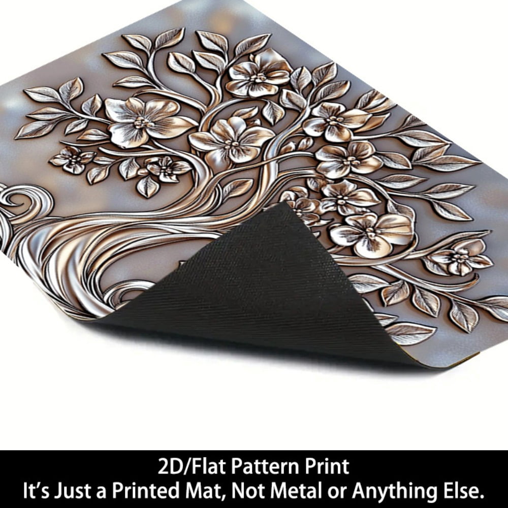 1 2D/flat stove cover protection pad, embossed floral curve tree pattern design, 28.3x20.5 inches (72×52cm), easy to clean, perfectly suitable for any kitchen, washing machine, dryer, stove panel pro