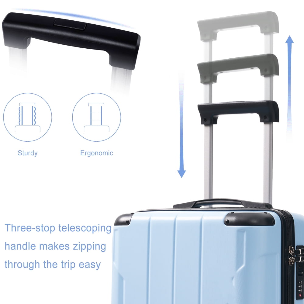 DECMAY 20" Hardshell Carry-On Luggage with 2 Packing Cubes, ABS Spinner Wheels & TSA Lock