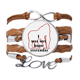 thumbnail image 1 of Pulsera de cuero Negro trenzado pulsera de cuerda de amor Unbranded M, 1 of 3