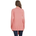 thumbnail image 3 of Women's Lightweight Casual Open Front Long Sleeve Solid Cardigan Office Wear S-3XL, 3 of 4