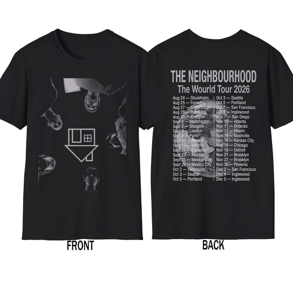 The Neighbourhood Wourld Tour Unisex Shirt, Youth Shirt,, tour band apparel, merch tee
