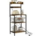 thumbnail image 1 of HOMCOM Kitchen Bakers Rack with Power Outlet, Adjustable Shelves and Hooks, 1 of 10