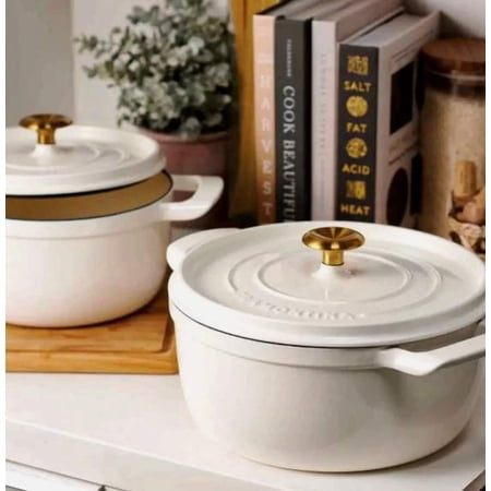 Tramontina Enameled Cast Iron Dutch Oven, 2-pack White