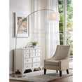 thumbnail image 2 of Silver Metal Arch Floor Lamp with White Fabric Shade, 2 of 3