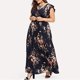 thumbnail image 2 of Vestido HUOGUO sexy para mujer, talla grande, estampado con cuello en V, sin mangas, 2 of 4
