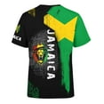 thumbnail image 6 of Big and Tall Shirts for Men Jamaican Flag T Shirt Print Short Sleeve Shirt Novelty Round Neck Top Jamaican Tee Unisex Beaded Turtleneck Shirts Pack for Men Sweatpants Open Bottom Microfiber Tee XL, 6 of 6